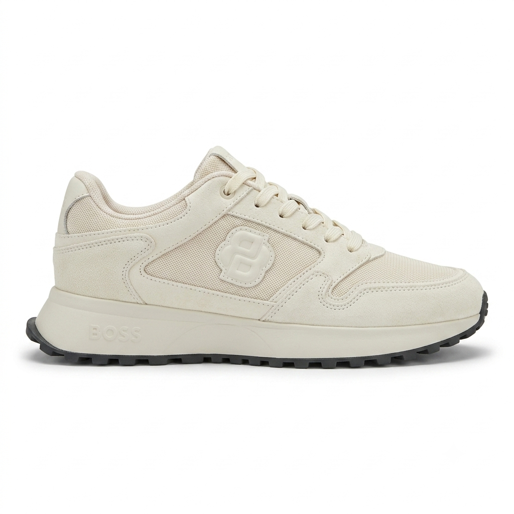 BOSS Suede-Trim Trainers with Double B Monogram