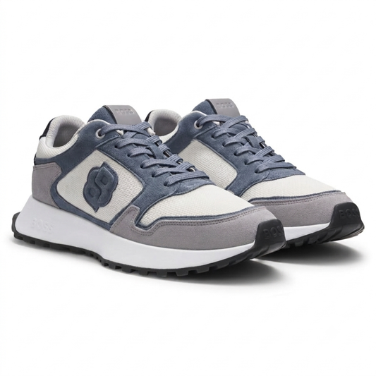 BOSS Suede-Trim Trainers with Double B Monogram