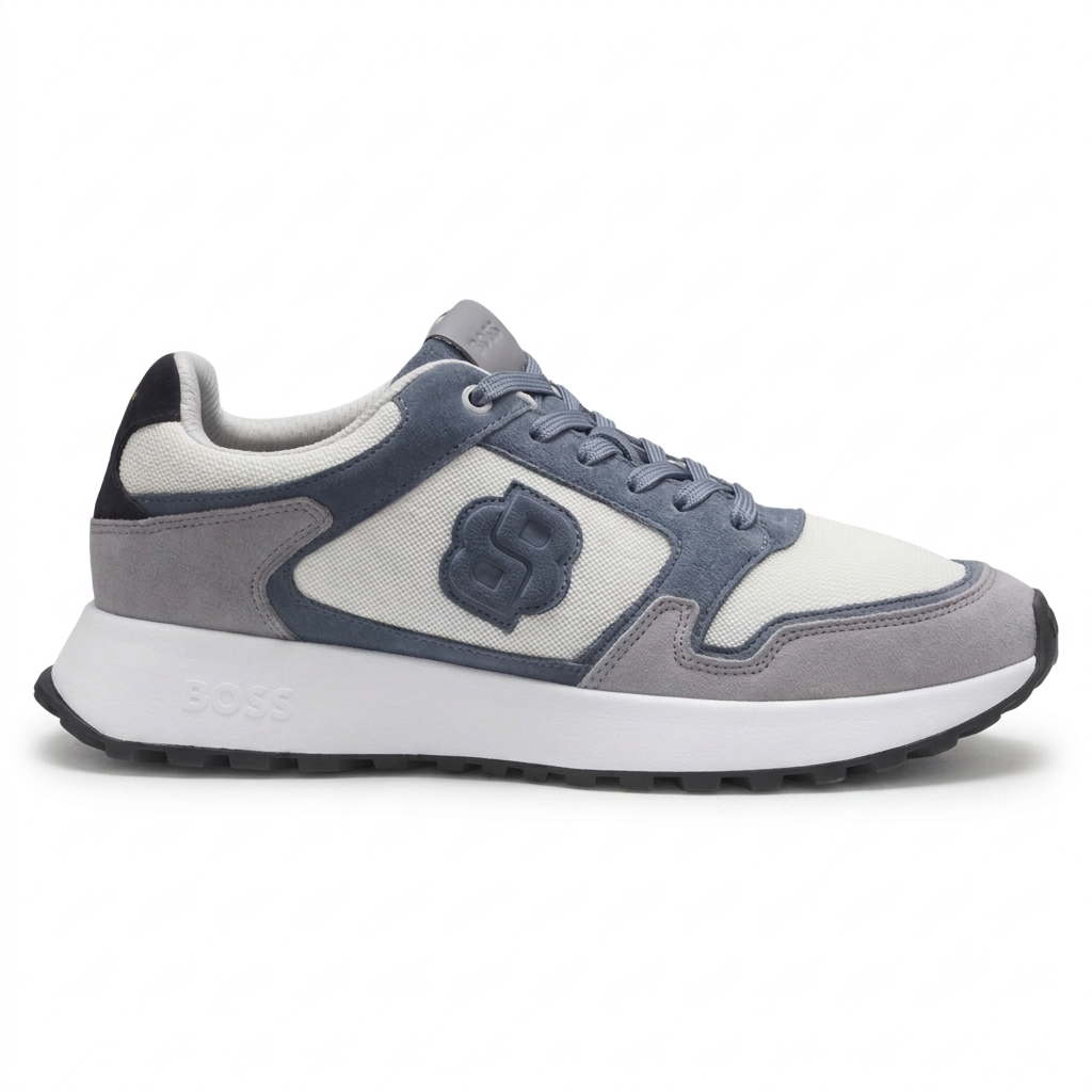 BOSS Suede-Trim Trainers with Double B Monogram