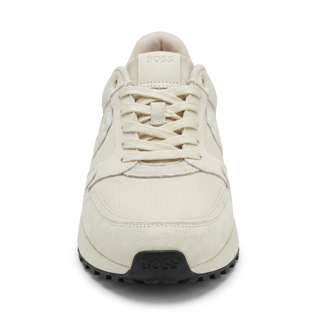 BOSS Suede-Trim Trainers with Double B Monogram
