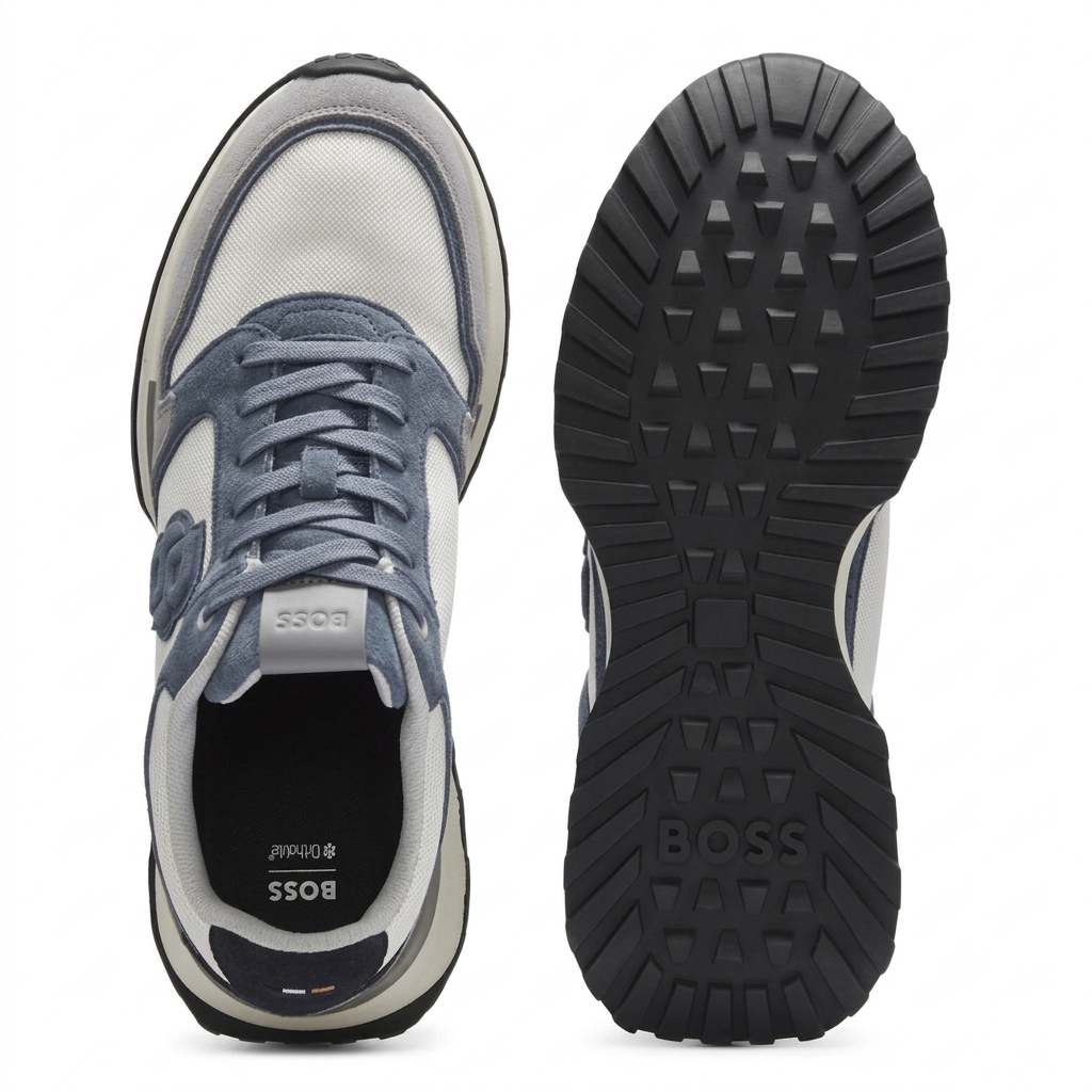 BOSS Suede-Trim Trainers with Double B Monogram