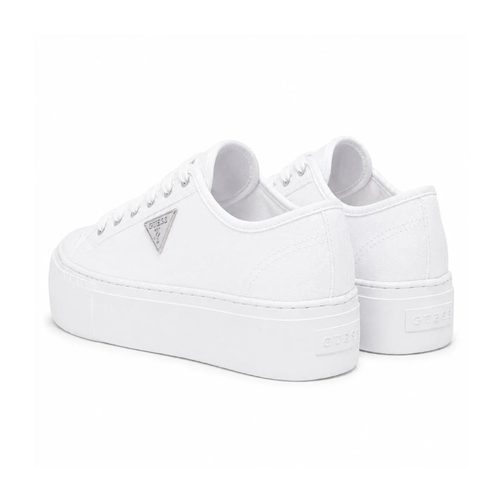 GUESS JOEZI Triangle Logo Platform Sneakers Women - WHT